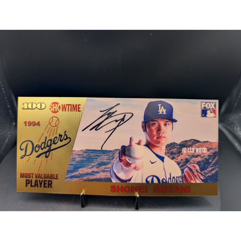 Shohei Ohtani Los Angeles Dodgers Gold Foil 100 Dollar Banknote Novelty Card